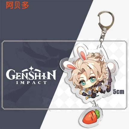 Genshin Impact Keychain Pendant ZhongLi Klee Raiden Shogun Xiao Wendi LingHua Car keyring Women Bag Charms Anime Game key chains