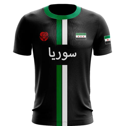 Syria Football Jersey T Shirt Men Outdoor Sports T-shirt 3d Printed Syrian Flag Short Sleeve Oversized Tops Casual Tee Shirts