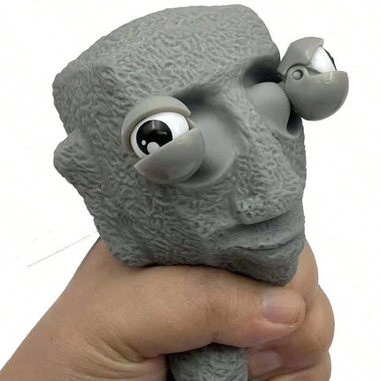 New Funny Easter Squeezing Blowout Rock Man Fidget Toy Vent Sloth Hide Seek Stress Relief Squishies Doll Stress Busting Kid Gift