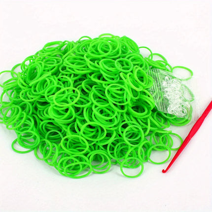 600Pcs Rainbow Rubber Band Loom -DIY Necklace S-clip Girl Rubber Band Bracelet Toys Bracelet Weaving DIY Crafting Tools