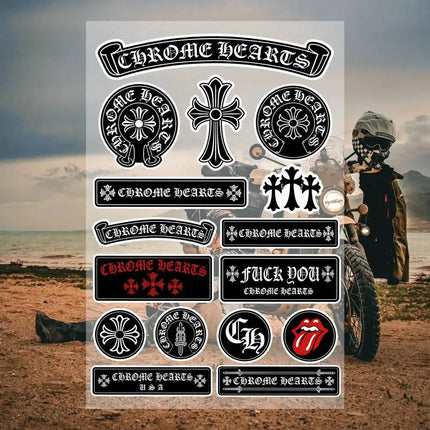C-h-rom-E- h-E-a-rts Aesthetic Graffiti Stickers Waterproof PVC Decals for Car Motorcycle Skateboard Helmet Notebook