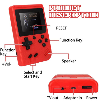 Classic Retro Video Pocket Games Console Lcd Screen Built-in 400 Handheld Portable Mini Game Player for Boy Christmas Gift