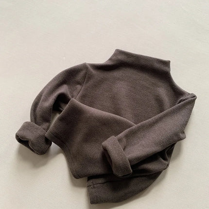 Autumn Winter Children T-Shirts 1-6Y Boys Girls Turtleneck Warm Striped Long Sleeve T Shirts Tops Tees Toddler Wear Kids Clothes