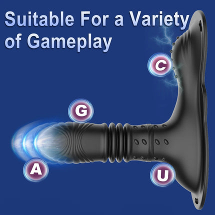 Electrically Inserted Prostate Massaging Device, Double-Vibration False Penis, Masturbation Device, Anal Stimulation, Adult Toy