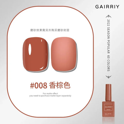 Gairriy 15ml Gel Nail Polish 60 Colors Glitter Soak Off UV LED Semi-Permanent Varnish Nail Art Salon Nail Polish Free Shipping