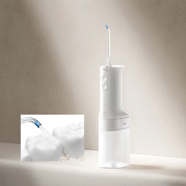 Xiaomi Mijia Oral Irrigator 2, Portable Electric Water Flosser 200ml Type-C Charge 3 Modes for Teeth/Gum Cleaning 2 Nozzles