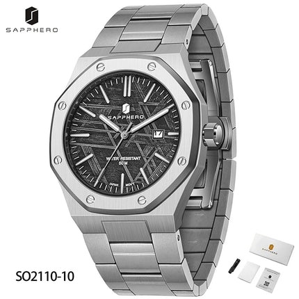 SAPPHERO Fashion Men's Watches Stainless Steel Business Watches Men's Waterproof Date Display Watches for Men