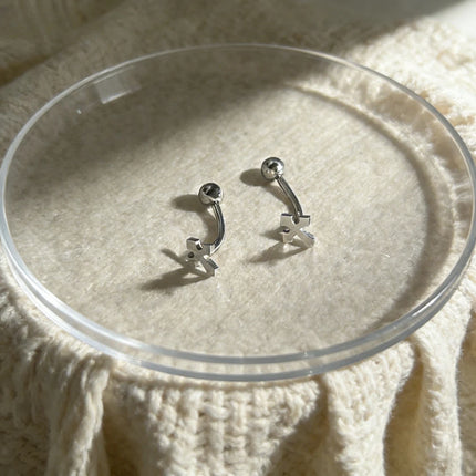 1Pc Trendy Subculture Punk Style Cross Titanium Steel Eyebrow Piercing High Quality Must-have E-girl Jewelry Gift