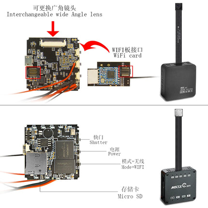 MateCam X7 4K 30FPS 13MP Wifi PCB Module AP Secure Video Battery Powered Security Micro Camera