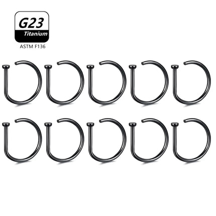 1Pcs 10Pcs G23 ASTM F136 Titanium D Shape Nose Piercing Ear Septum Earrings Studs Helix Stud Hoop Body Jewelry Wholesale