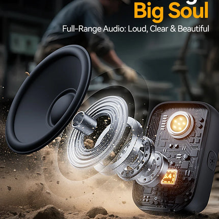 Joyroom Wearable Bluetooth Speakers,IP67 Waterproof,Clip-On Portable Small Personal Speaker/Clean Sound/Stereo Pair/Wireless 5.4