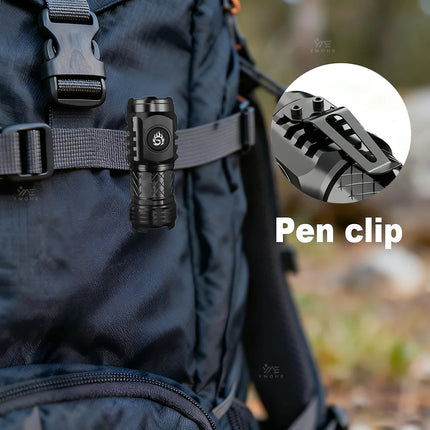 White Laser Flashlight Keychain High Power Rechargeable LED Flashlight Torch Tactical Portable Outdoor Camping Hiking Work Light