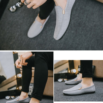 Men Casual Shoes Canvas Slip On Fashion Loafers for Male Luxury Dress Driving Shoes Formal Wedding Party Flats Plus Size