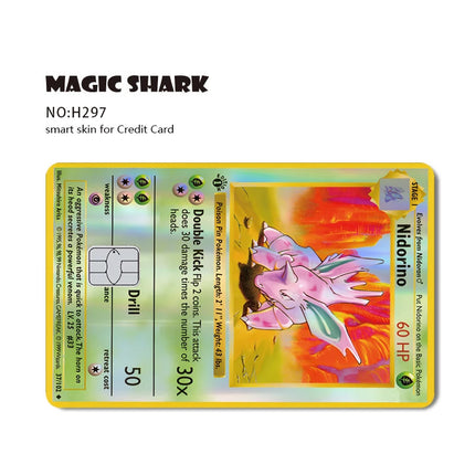Pokemons Staryu Riolu Toterra Salamence Giratina Alakazam Glefairy Laser Holographic Credit Debit Card Sticker Film Skin Cover