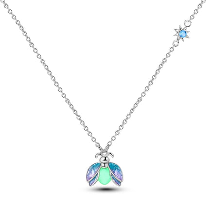925 Sterling Silver Necklace Dreamcatcher Painting Plate Butterfly Necklace Fit Original Charms Fine Jewelry DIY Women Fashion