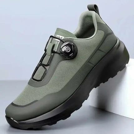 Men's Camping Running Sports Shoes with Lightweight Comfortable Versatile Studded Sole, Solid Color Mountaineering Sneakers