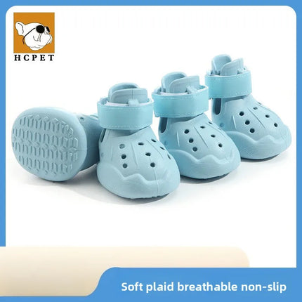 Pet dog outdoor breathable sandals mesh shoes teddy running hole dog shoes pet shoes easy to wear