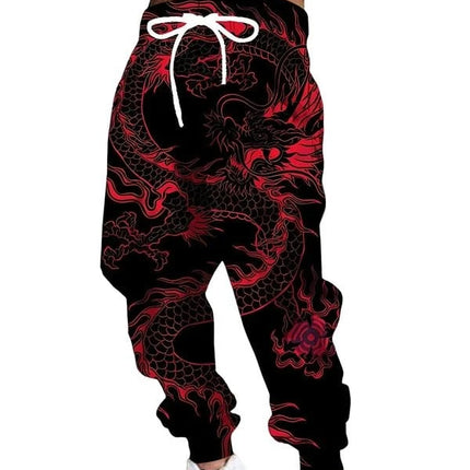 2026 Fashion New Limited Edition Five Claw Golden Dragon Texture 3D Printed Loose Outdoor Hip Hop Street Casual Sports Pants