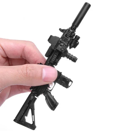1/6 4D Gun AK47 MG42 MSR Barrett Sniper Rifle Gatling Soldier Weapon Assembly Plastic Model Kit Military Building Block Toy