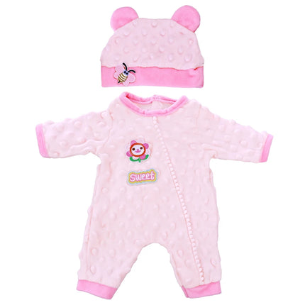 18Inch/45CM Baby Doll Cute Plush Bee Pajamas Hat Set (No Doll) Born Baby Doll Outfit Reborn Baby Doll Clothes Toy Wear Girl Gift