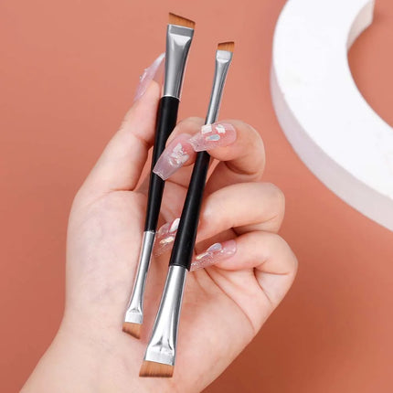 Professional Eyebrow Brush Eyeliner Angled Flat Head Blade Eye Liner Brow Contour Makeup Brushes Double-head Make Up Tools 15pcs