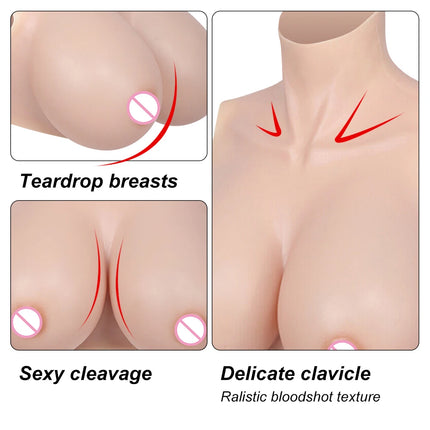 Drag Queen A - H Cup Silicone Breasts Forms Cosplay Fake Boobs Bodysuit Crossdressing Silicone Breast Plate Crossdresser Chest