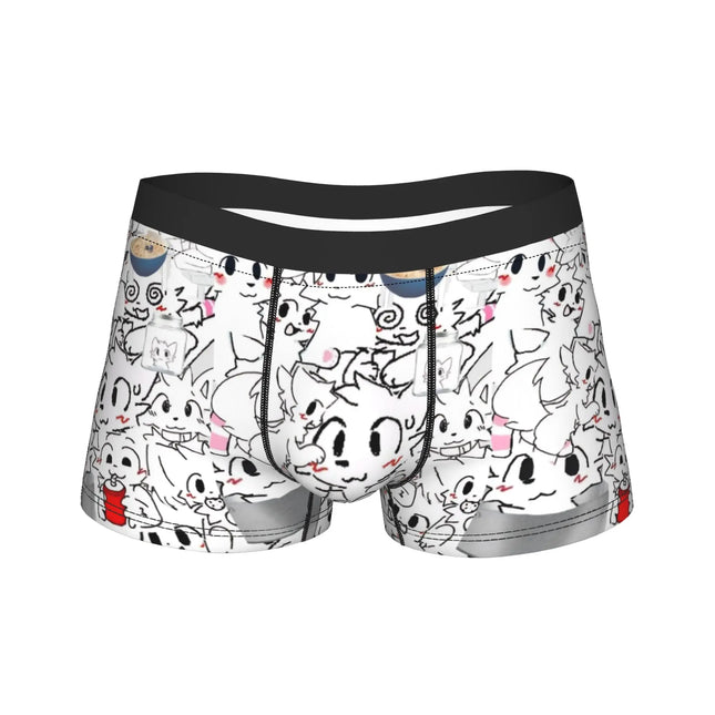 Men's Boykisser Silly Cat Underwear Cute Furry Funny Boxer Briefs Shorts Panties Homme Soft Underpants Plus Size