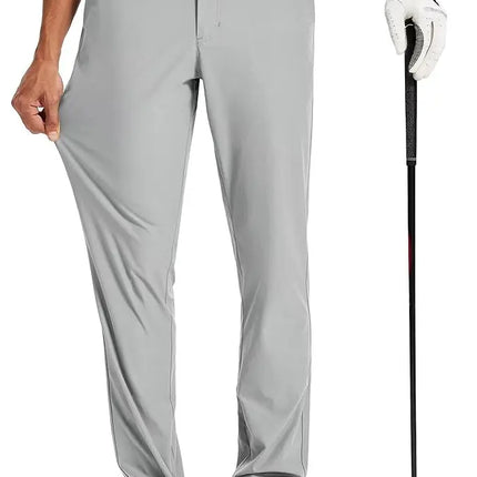 Men's Golf Pants 30"/32"/34" Stretch Work Dress Pants Slim Straight Lightweight Quality Business Trousers Casual Suit Pants