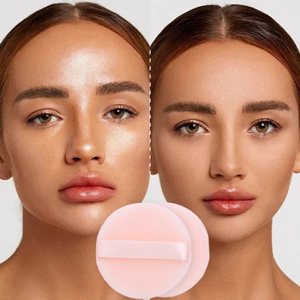 100PCS Round Shape Velvet Loose Powder Puff Plush Soft Washable Foundation Sponge Cosmetics Puff Professional Beauty Makeup Tool