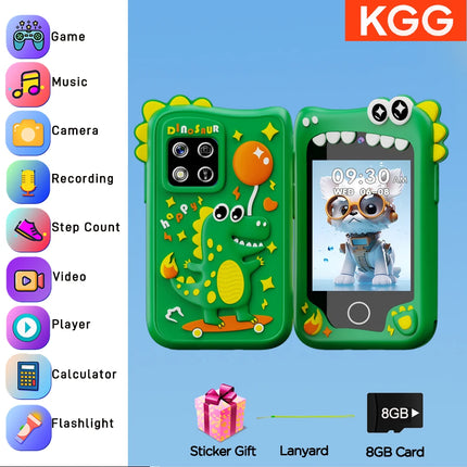 Mini Kids Smart Phone 8GB Cartoon Unicorn 2.8'' Stories Music Camera Habit Track Baby Mobile Toy Phone Educational Tools Gifts
