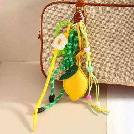 Funny Elegant Starfish Tassel Keychain Alloy Leopard Print Leather Tulip Pendants Cartoon Frog Beaded Bag Pendant Party