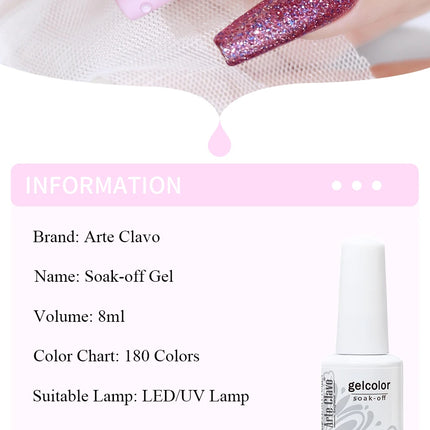 Arte Clavo 8ML Gel Nail Polish Macaron Pink Color Cheap Base Coat Primer Semi-Permanent UV Nail Enamel Varnish All For Nail Art