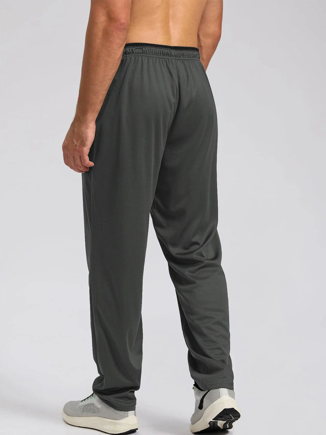Men's Lightweight Mesh Athletic Pants Quick Dry Sports Joggers Zipper Pockets Running Gym Daily Wear Comfortable Fit