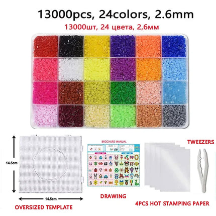 72Colors 5mm /2.6mm Set Melting Beads Pixel Art Puzzle Hama Beads Diy 3D Puzzles Handmade Gift Fuse Beads Kit Iron Toy