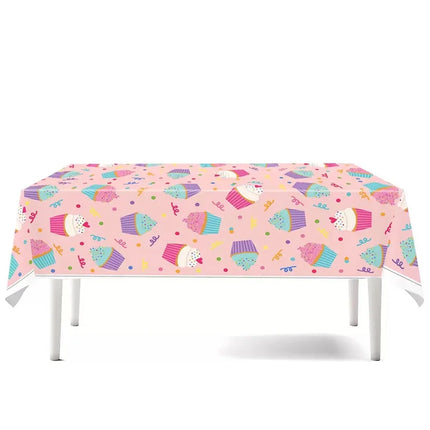 Ice Cream Theme Disposable Tablecloth Happy Birthday Party Decoration For Home Summer Wedding Birthday Baby Shower Decor