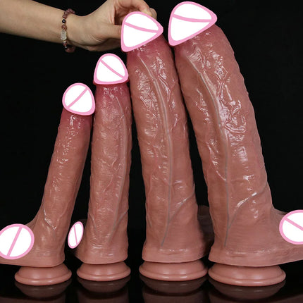 Realistic Soft Big Black Dildo Double Silicone Suction Cup Penis Female Vaginal Masturbation Cock Woman Man Anal Adult Sex Toy