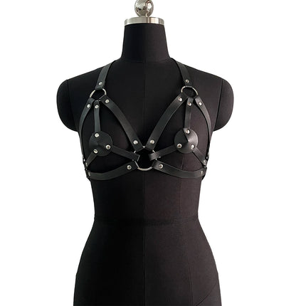 Gothic PU Leather Harness Belt Street Style Adjustable Fetish Belt Punk Exotic Fashion Couple Accessories