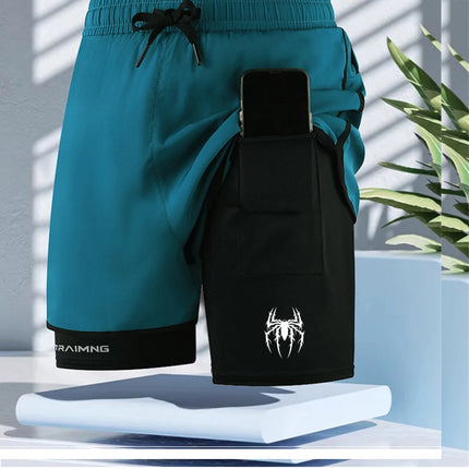 Men Running Shorts Gym Sports 2 in 1 Camo Quick Dry Workout Training Gym Fitness Jogging Short Sweatpants Summer Men Sportswear