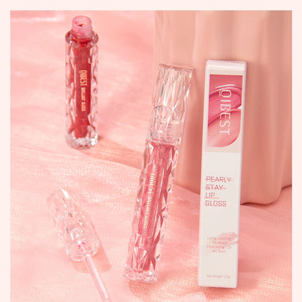 QIBEST Shimmer Lip Gloss Diamond Glitter Lip Tint Waterproof Long Lasting Matte Liquid Lipstick Red Purple Lipgloss Women Makeup