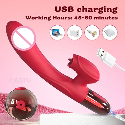 Sex Toy Vibrator for Women Clitoris Stimulator Female Masturbator G Spot Dildo with Tongue Licking Adults Goods 18+