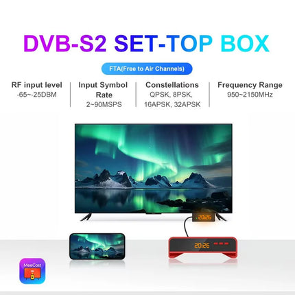 USB PVR FTA Digital Koqit V5H Mini Satellite TV Receiver Smart Meecast DVB-S2 H.265 Hevc Satellite Receiver Full HD 1080P
