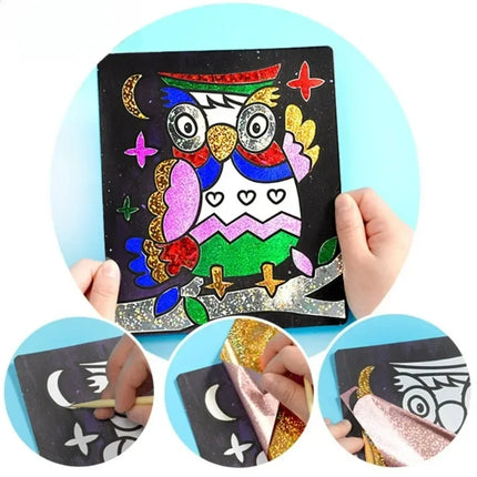 1Set DIY Cartoon Magic Transfer Painting Crafts for Kids Arts and Crafts Toys Children Creative Educational Learning Drawing Toy
