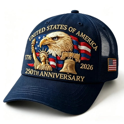 American 250th Anniversary Eagle Print Baseball Cap Unisex Adjustable Mesh Cap Summer Outdoor Sun Shade Breathable Baseball Caps
