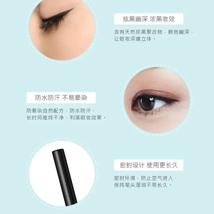 DNM 12 Colors Eyeliner Pen Waterproof Soft Sponge Head Silkworm Pen Quick Dry Black Natural Coloring Liquid Eyeliner White