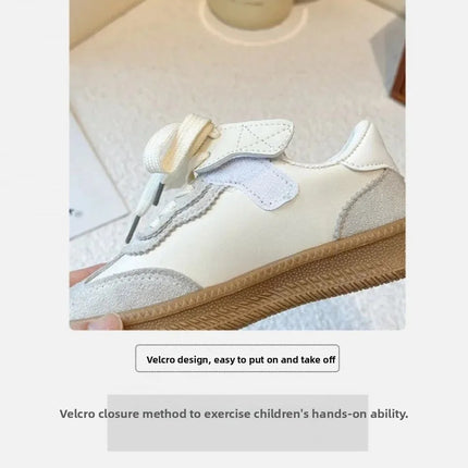 PU Leather Sport Shoes For Children Korean Style Teenager Kid's Sneakers Waterproof Outdoor Girl's Tennis Footwear Casual Shoes