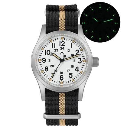 Militado Ml05 Vintage Field Watch VH31 Sweep Second Quartz Movement Sapphire Crystal High Clear AR Coating Luminous 38Mm Watches