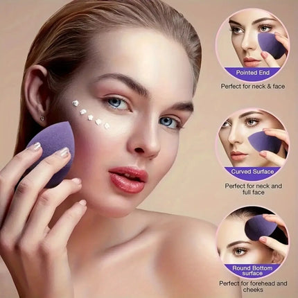 14PCS Makeup Sponge Set - 12 Ultra-Soft Beauty Blenders + 2 Storage Boxes, Latex-Free for Foundation & Powder