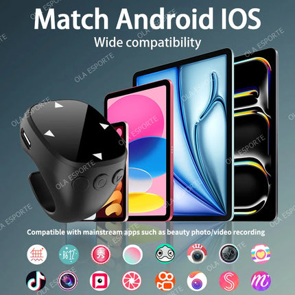 Remote Control Suitable for IOS Bluetooth Page Turning Ring Camera Remote Control Function Compatible Smart Fingertip Rings 2025