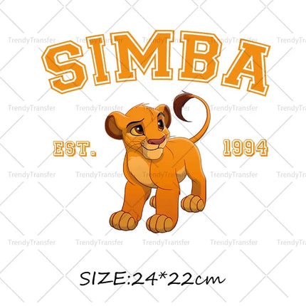 Hakuna Matata The Lion King Simba Iron on Transfers Thermal Patches on Tshirts Heat Press Stickers Decals for Clothes