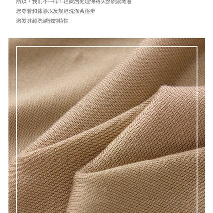 100% Lyocell men's T-shirt casual solid color knitted pullover short sleeved loose POLO collar Tees Pull on vest Tops